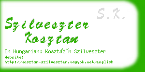 szilveszter kosztan business card